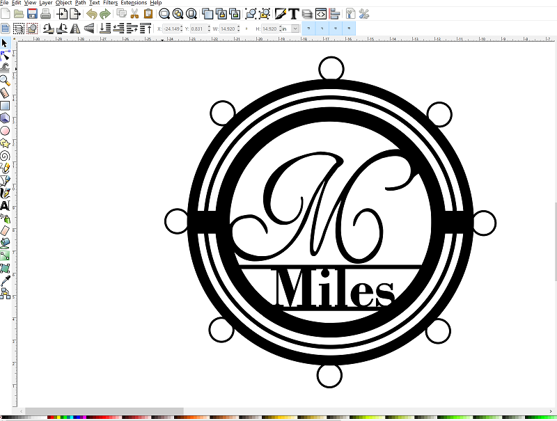 Split Monogram Elegant Floral Split Alphabet Letter M - DXF File Cut-Ready  for CNC Laser & plasma